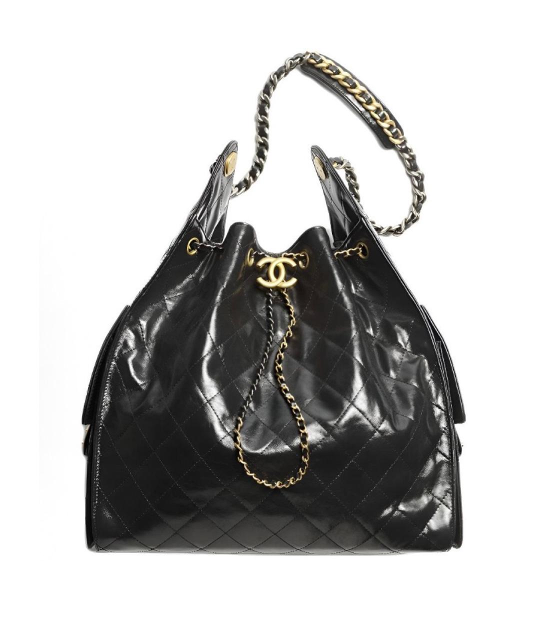 CHANEL Черная кожаная сумка через плечо, фото 8