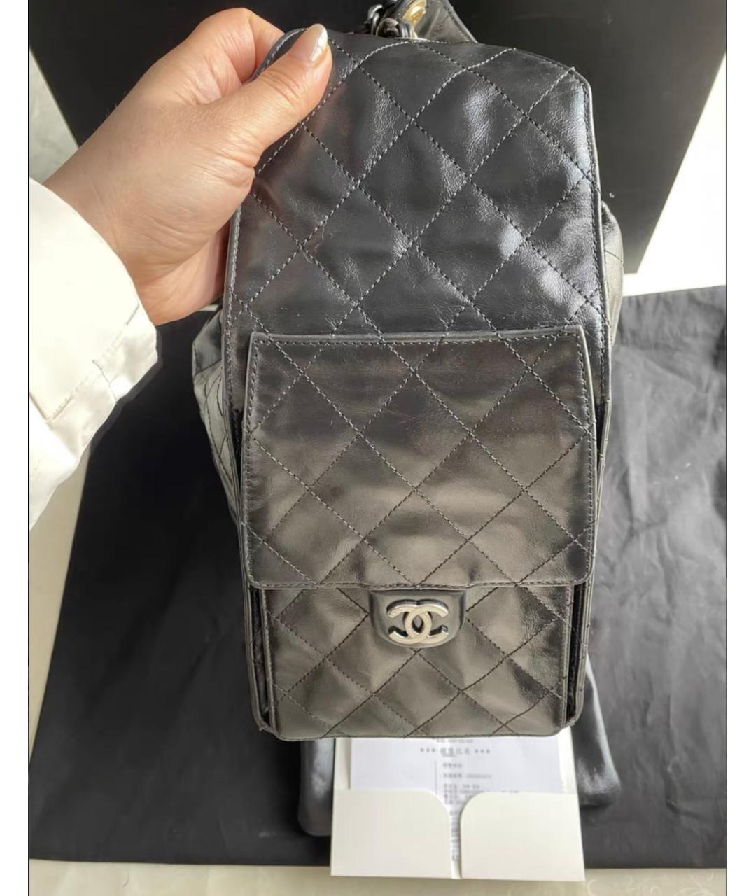 CHANEL Черная кожаная сумка через плечо, фото 5