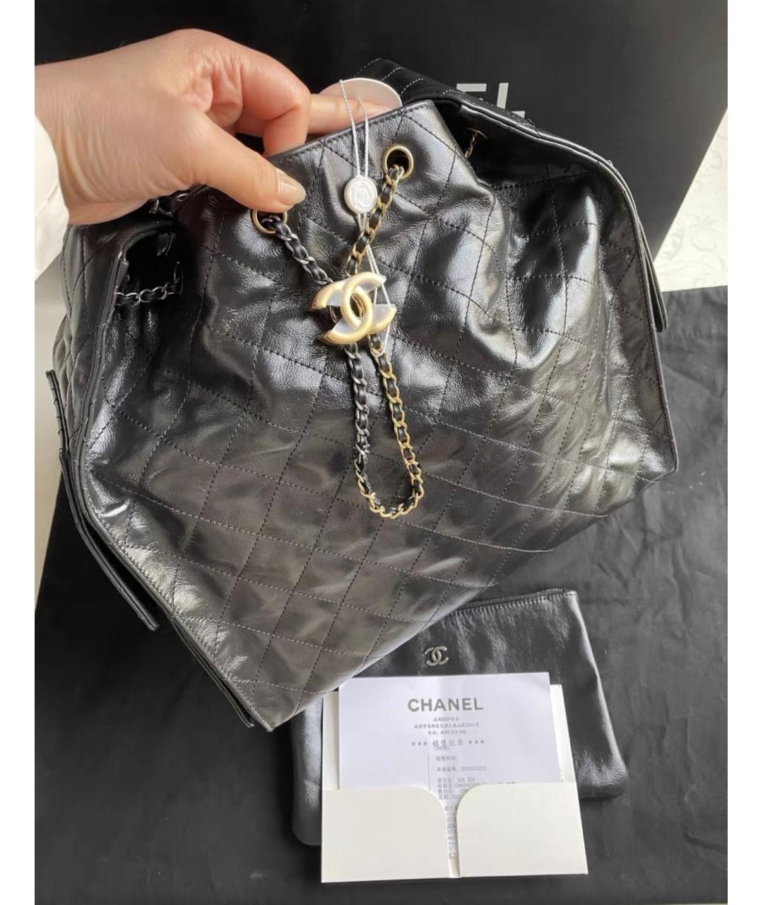 CHANEL Черная кожаная сумка через плечо, фото 3