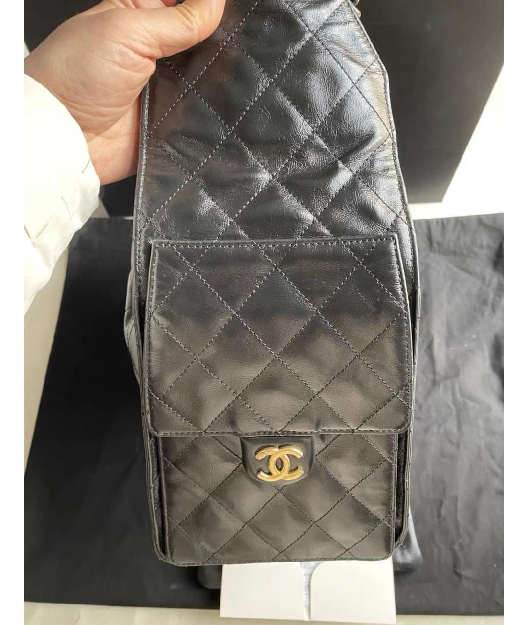 CHANEL Черная кожаная сумка через плечо, фото 6