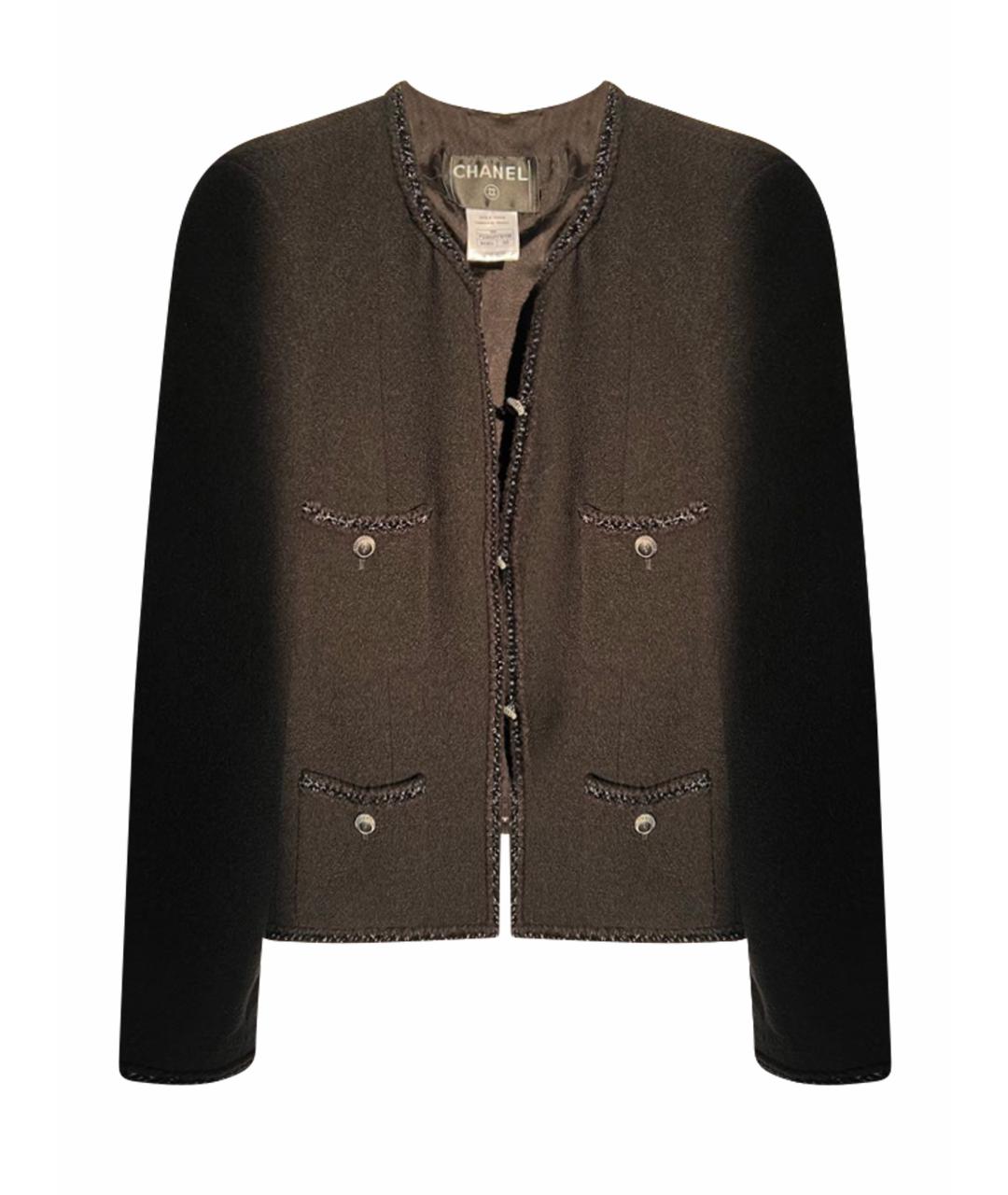 CHANEL Черный шерстяной жакет/пиджак, фото 1