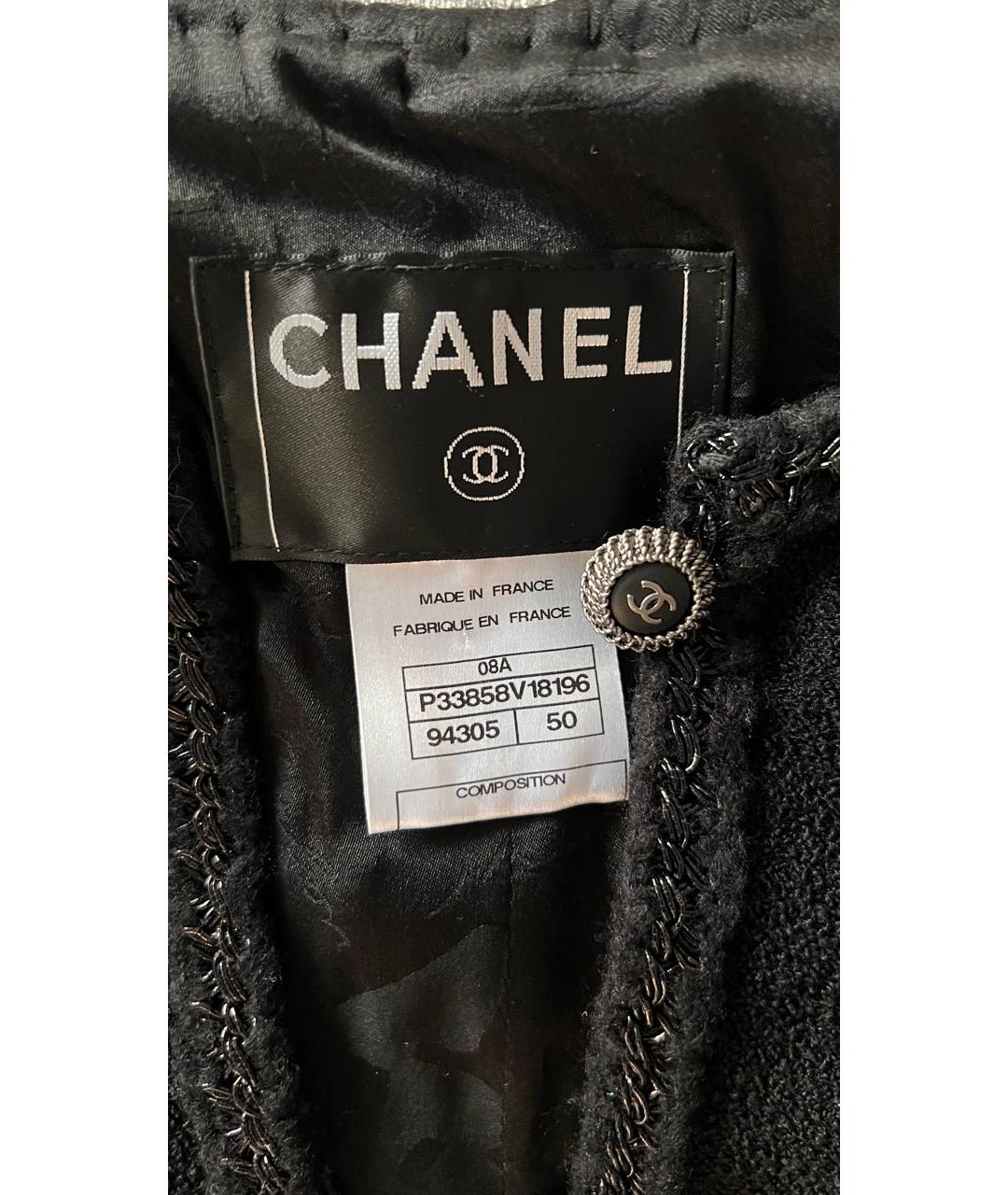 CHANEL Черный шерстяной жакет/пиджак, фото 3