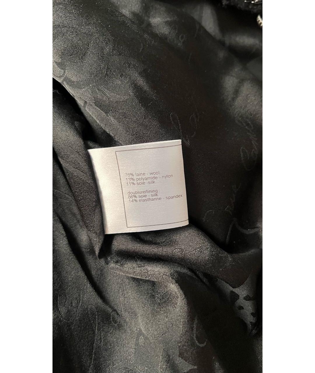 CHANEL Черный шерстяной жакет/пиджак, фото 6
