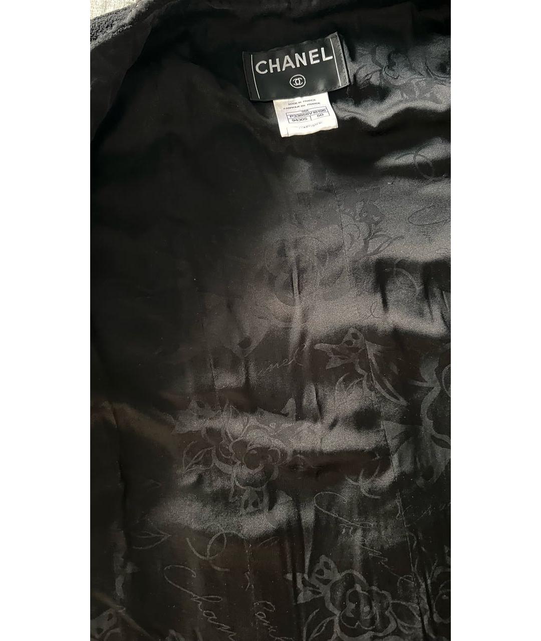 CHANEL Черный шерстяной жакет/пиджак, фото 7