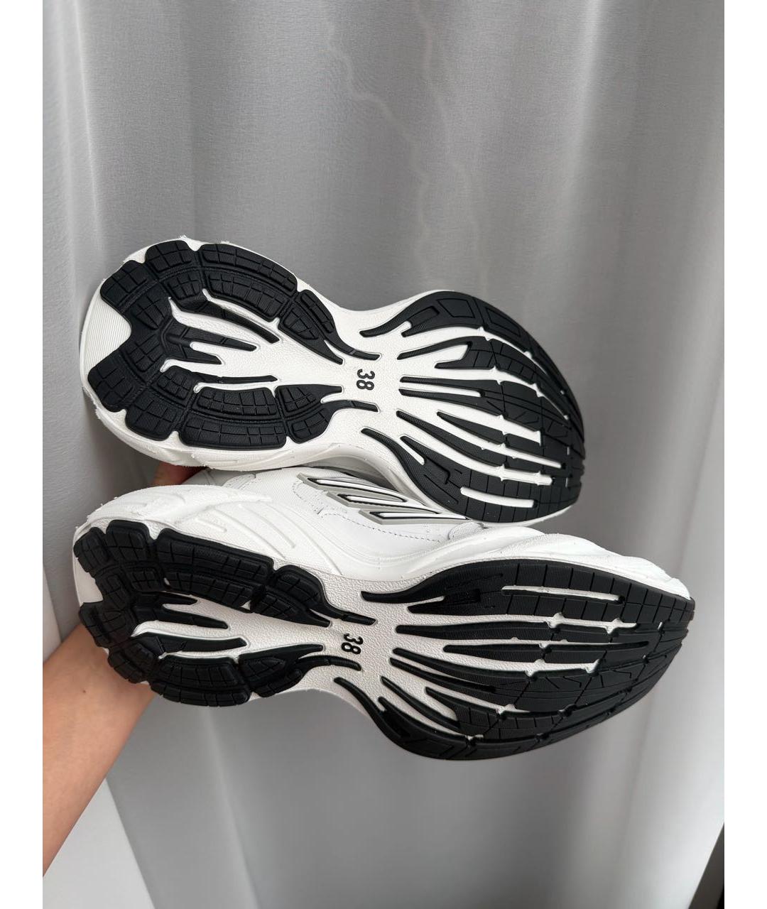 BALENCIAGA Белые кожаные кроссовки, фото 6