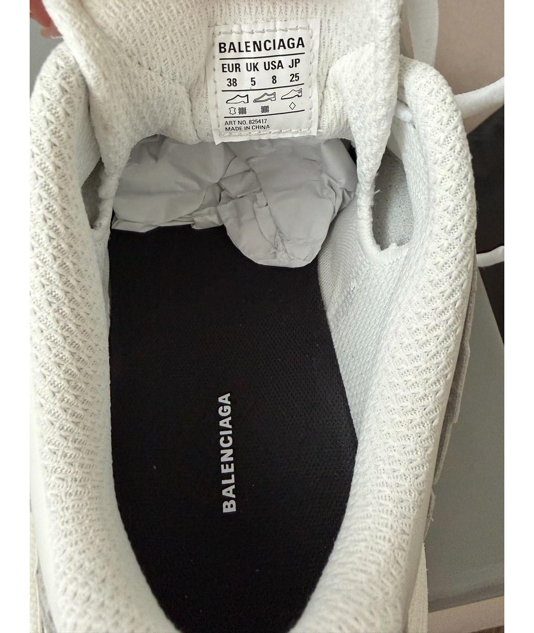 BALENCIAGA Белые кожаные кроссовки, фото 5