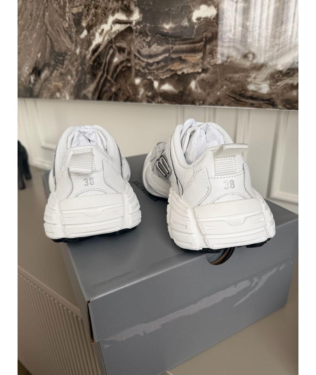 BALENCIAGA Белые кожаные кроссовки, фото 4