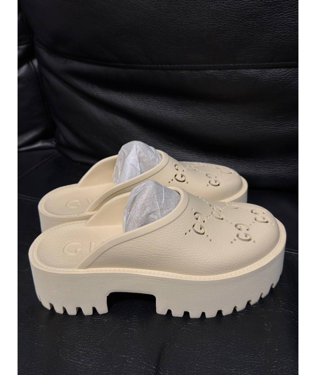 GUCCI Бежевые мюли, фото 3