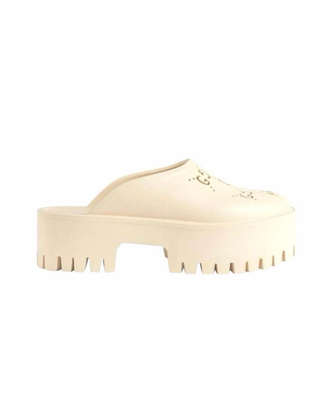 GUCCI Бежевые мюли, фото 6