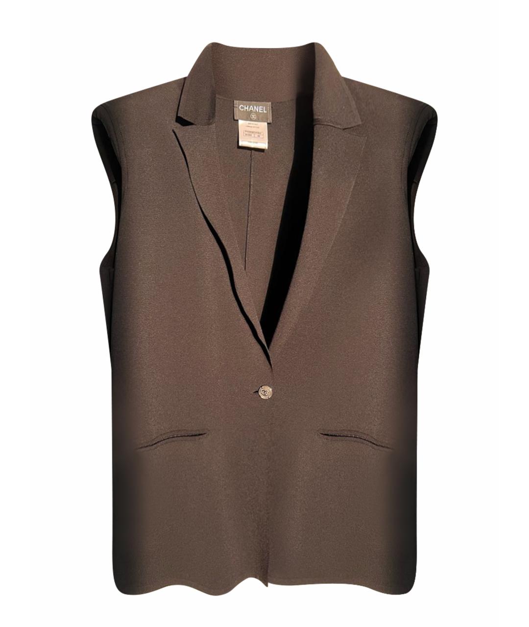 CHANEL Черная вискозная жилетка, фото 1