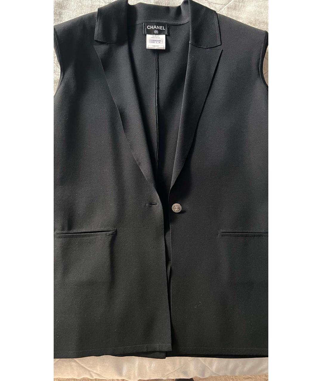CHANEL Черная вискозная жилетка, фото 7