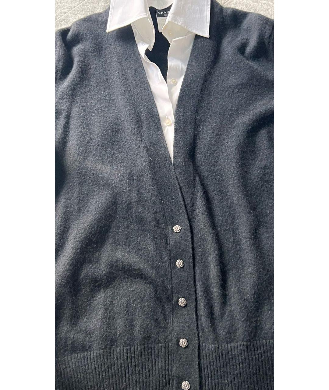 CHANEL Черный кашемировый кардиган, фото 4