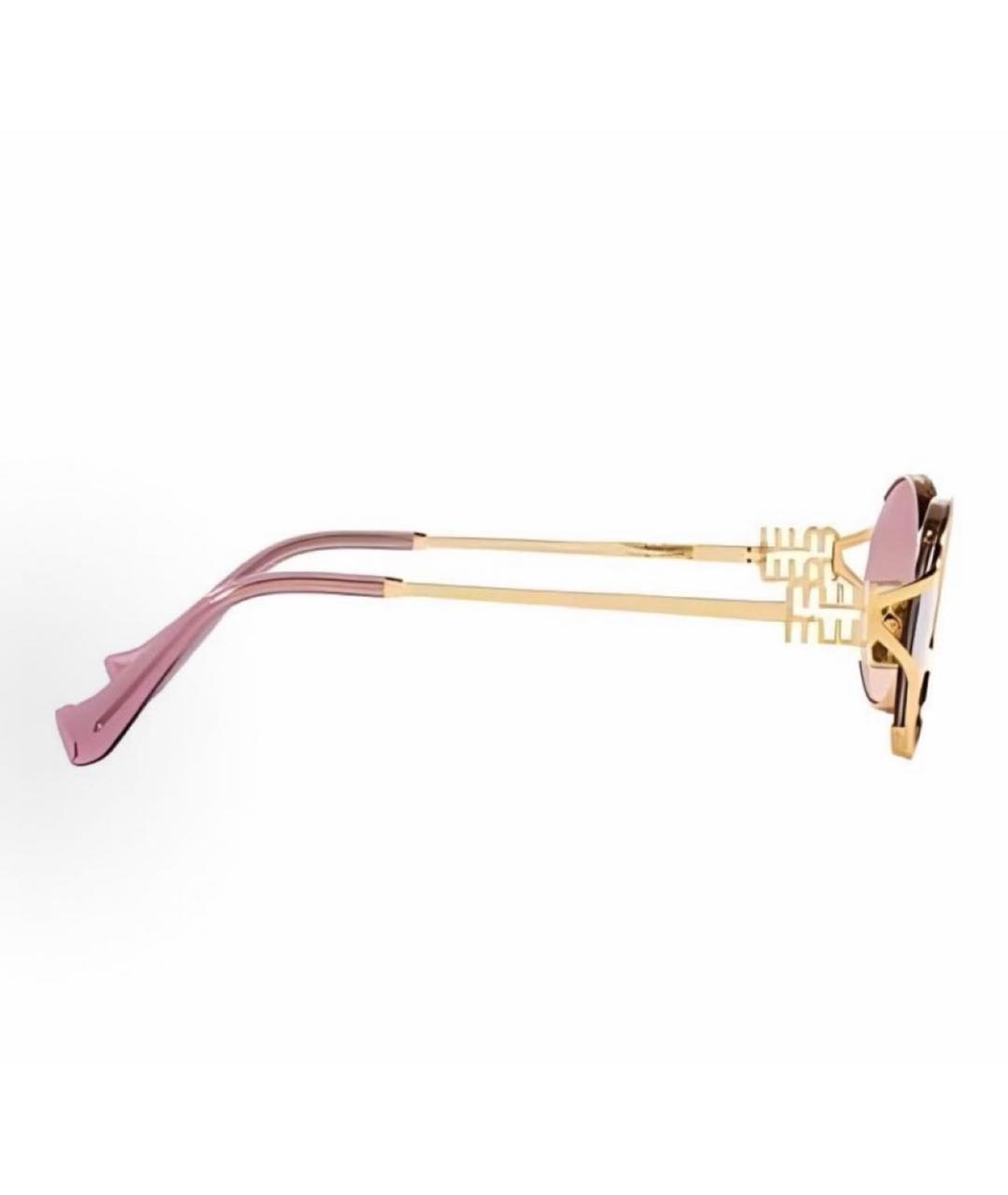 MIU MIU Розовые металлические солнцезащитные очки, фото 2