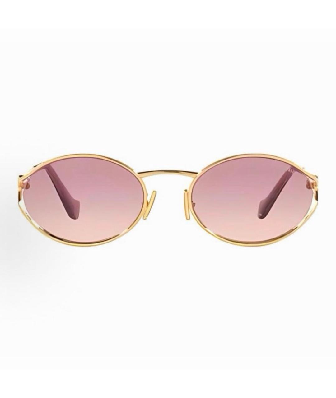 MIU MIU Розовые металлические солнцезащитные очки, фото 5