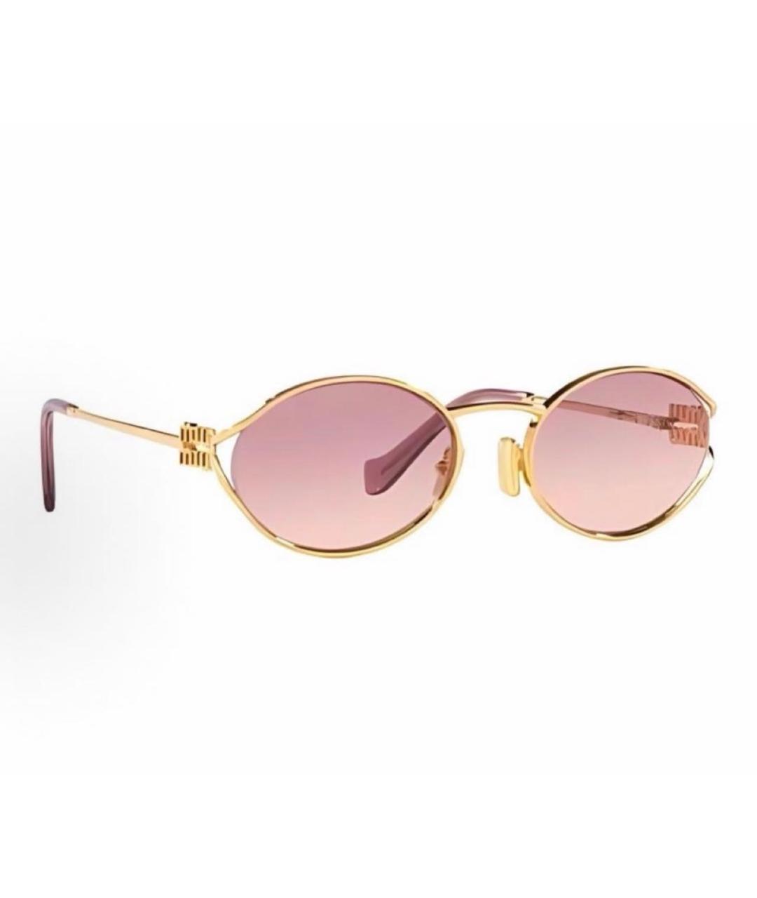 MIU MIU Розовые металлические солнцезащитные очки, фото 3