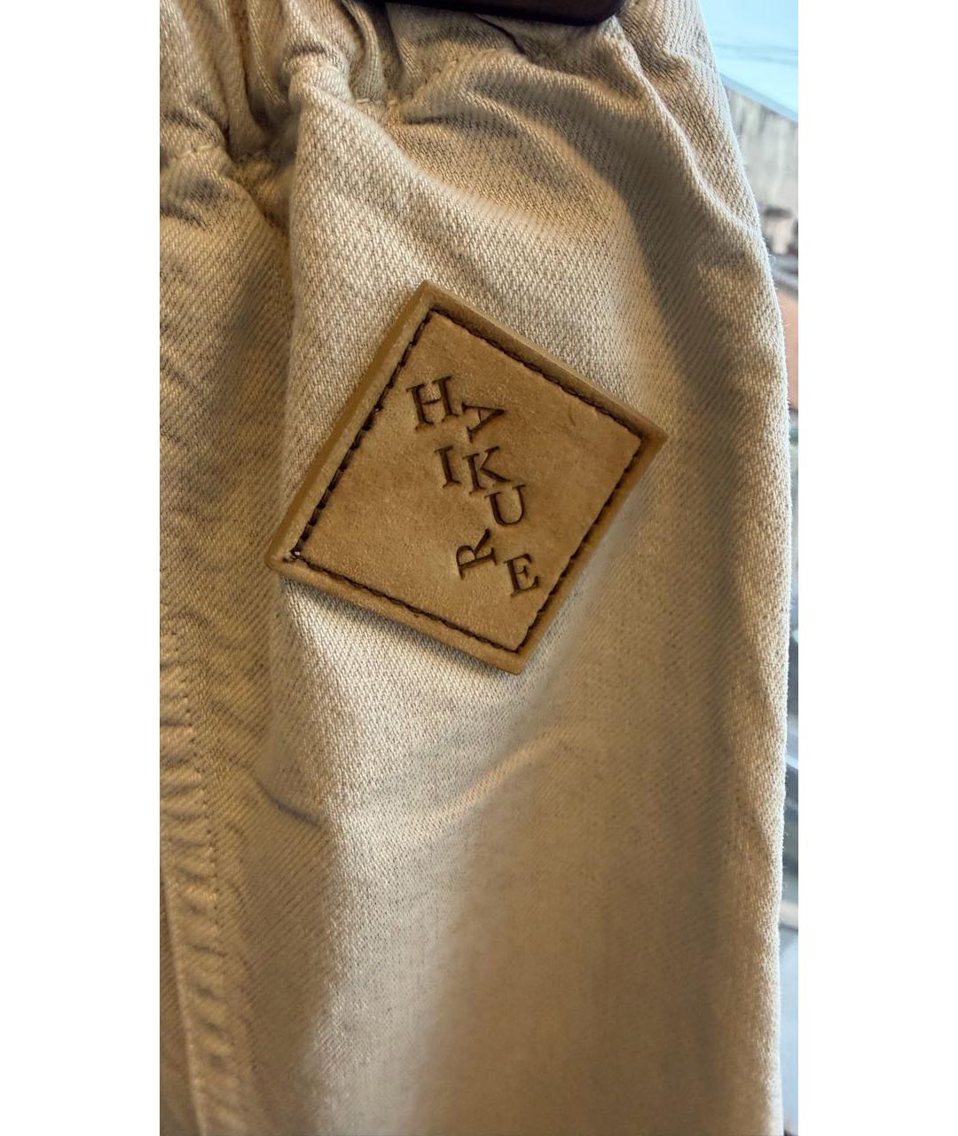 HAIKURE Бежевые деним брюки широкие, фото 3