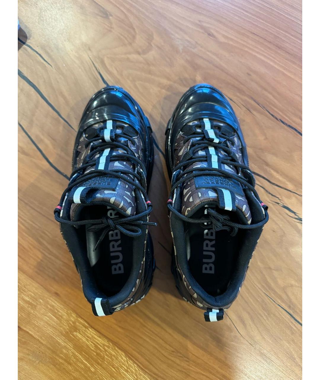 BURBERRY Коричневые кожаные кроссовки, фото 3