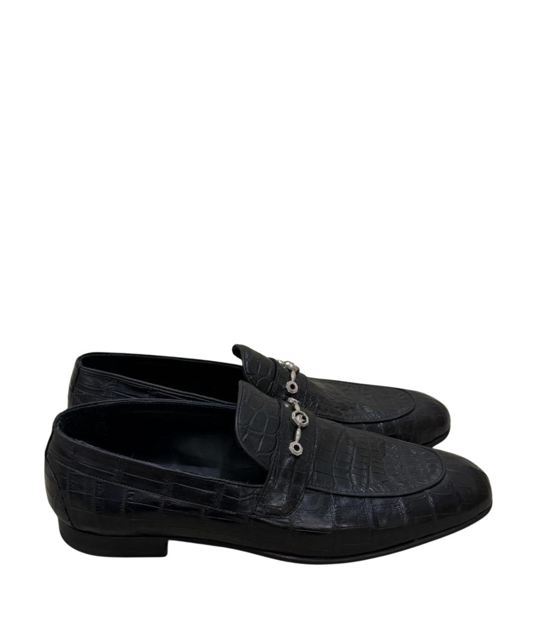 STEFANO RICCI Черные лоферы из экзотической кожи, фото 7