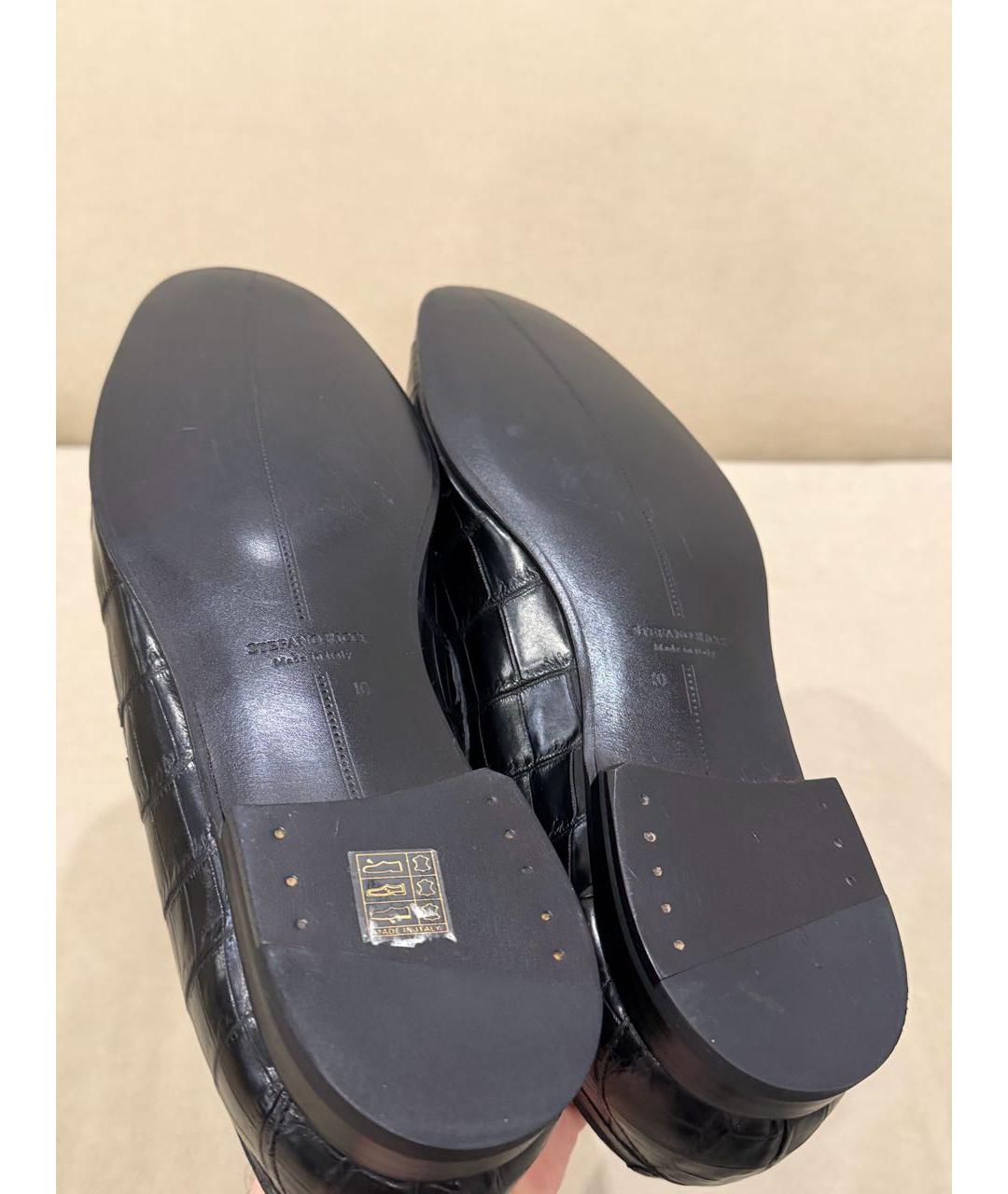 STEFANO RICCI Черные лоферы из экзотической кожи, фото 5