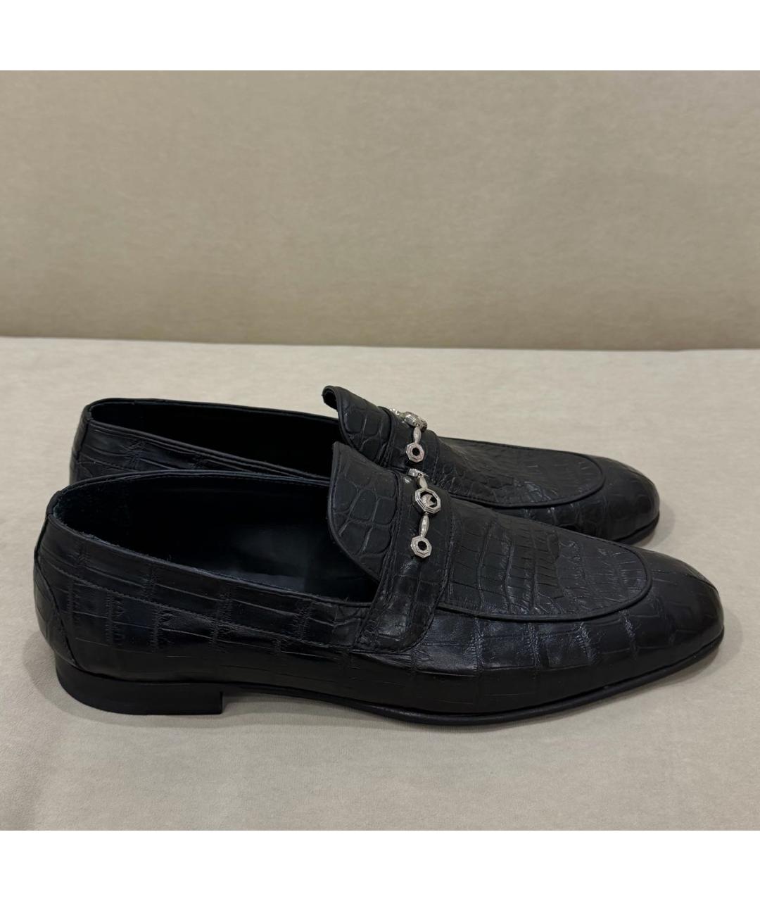 STEFANO RICCI Черные лоферы из экзотической кожи, фото 6