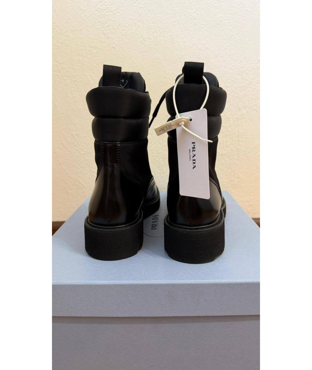 PRADA Черные кожаные ботинки, фото 3