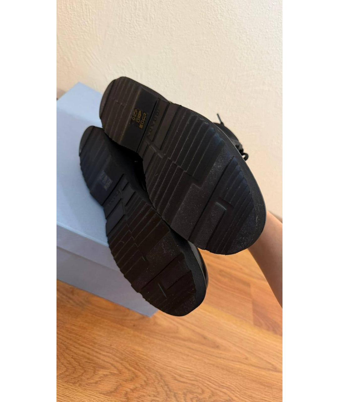 PRADA Черные кожаные ботинки, фото 4