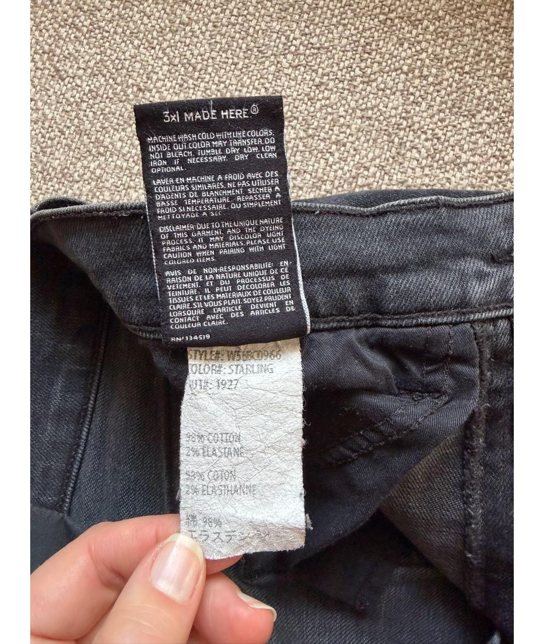 3X1 Серые хлопко-эластановые джинсы клеш, фото 5