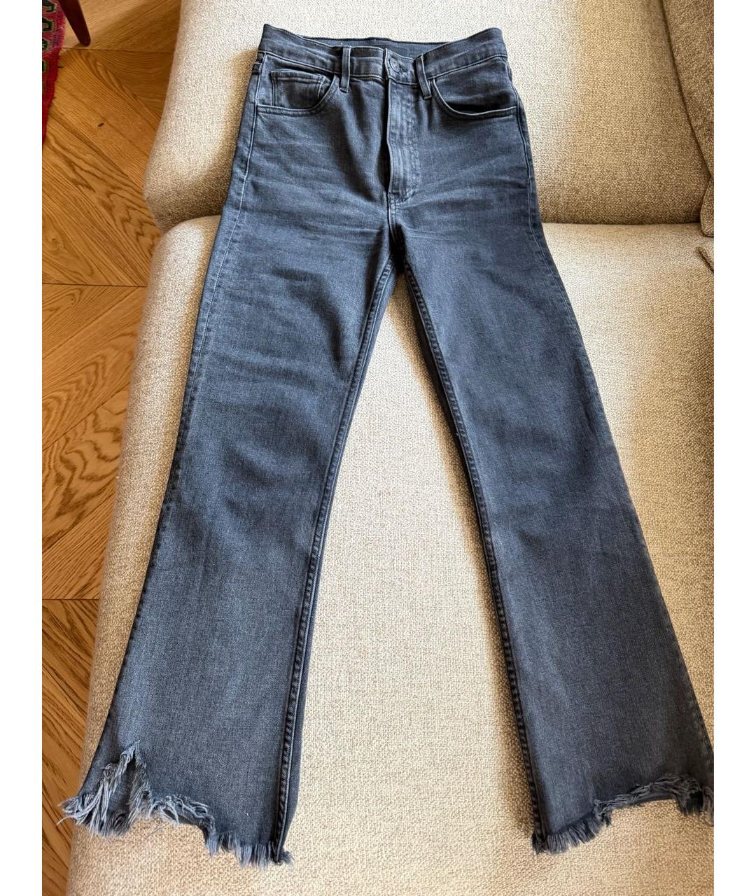 3X1 Серые хлопко-эластановые джинсы клеш, фото 9