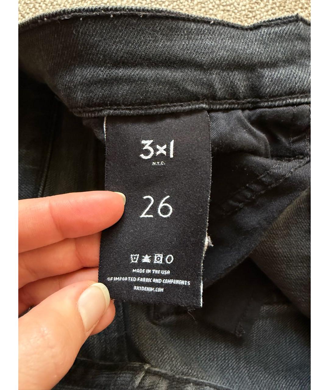 3X1 Серые хлопко-эластановые джинсы клеш, фото 4