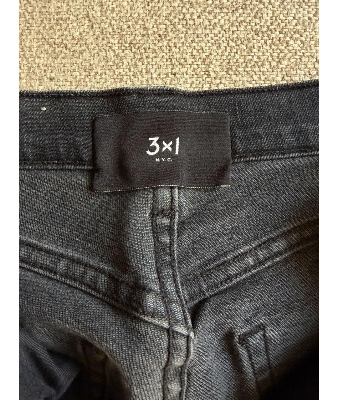 3X1 Серые хлопко-эластановые джинсы клеш, фото 3