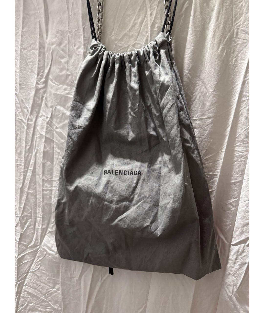 BALENCIAGA Черная кожаная сумка через плечо, фото 6