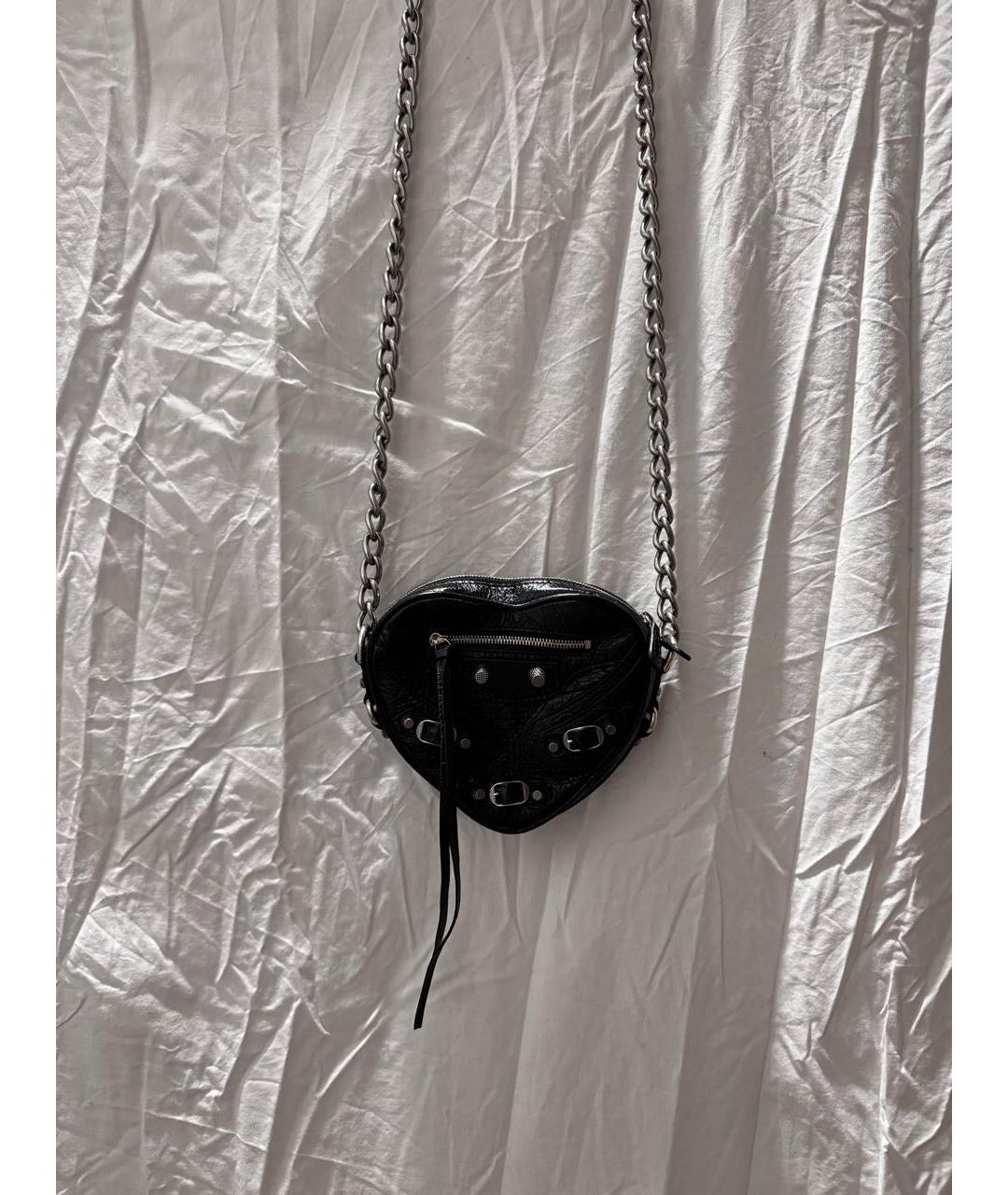 BALENCIAGA Черная кожаная сумка через плечо, фото 7