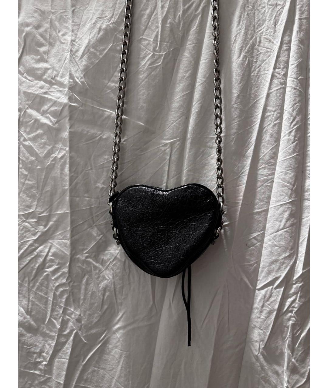 BALENCIAGA Черная кожаная сумка через плечо, фото 3