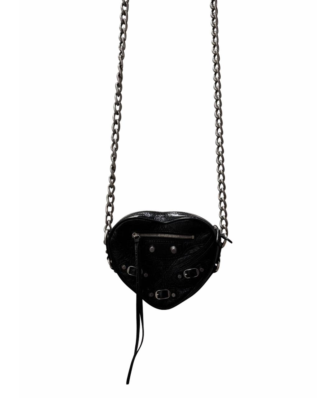 BALENCIAGA Черная кожаная сумка через плечо, фото 1