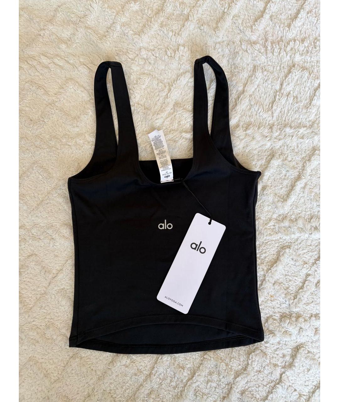 ALO YOGA Черная майка, фото 3