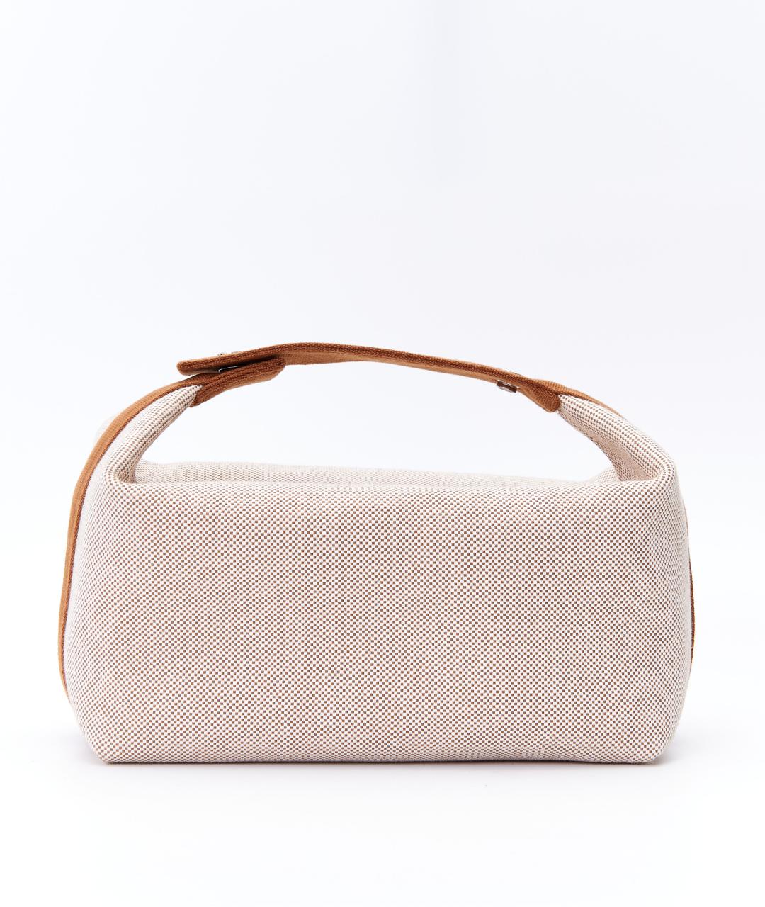 HERMES Бежевая хлопковая косметичка, фото 3