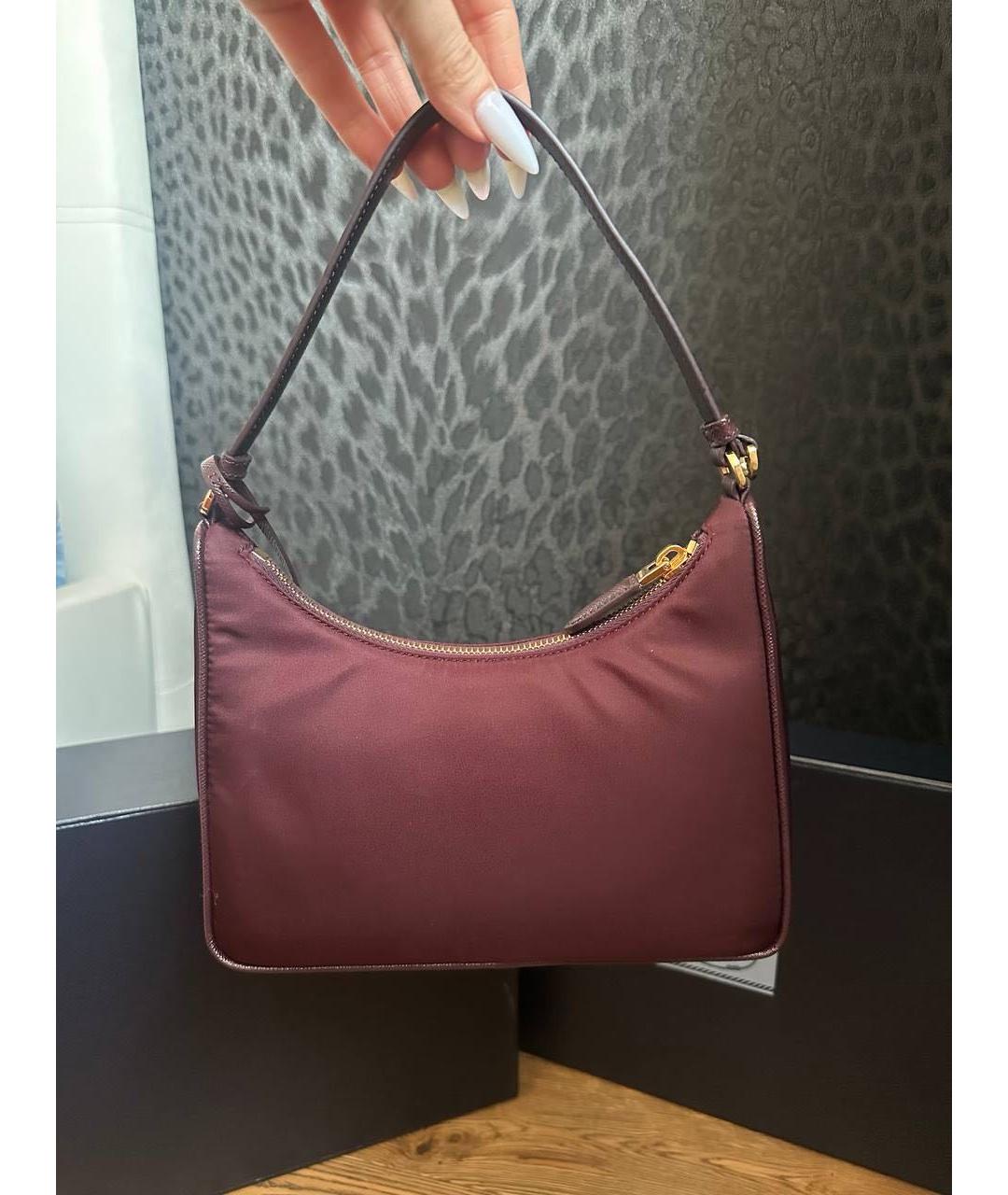 PRADA Бордовая сумка с короткими ручками, фото 3