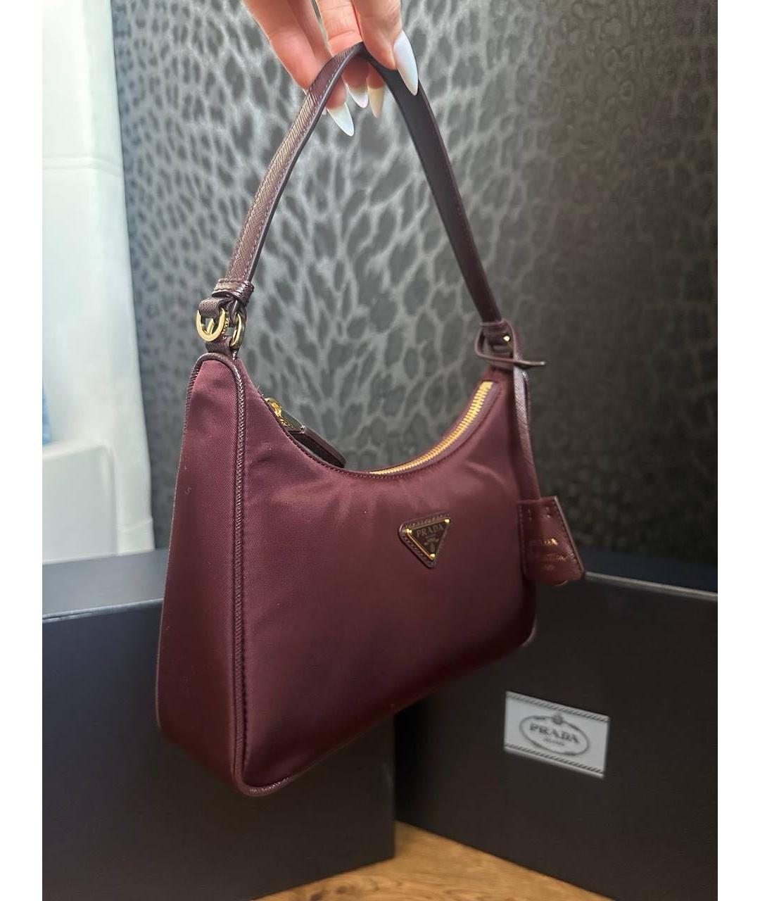 PRADA Бордовая сумка с короткими ручками, фото 2