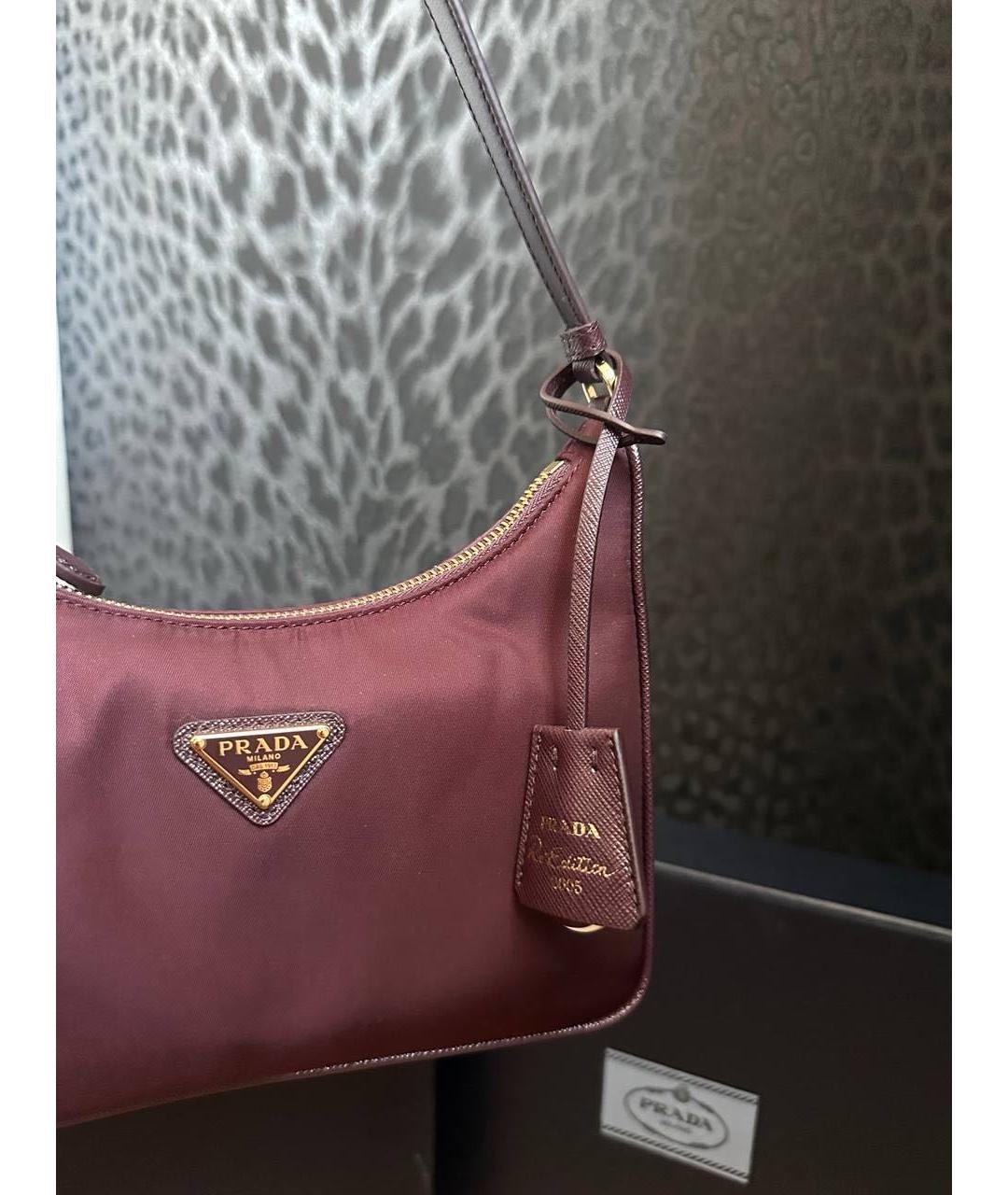 PRADA Бордовая сумка с короткими ручками, фото 4