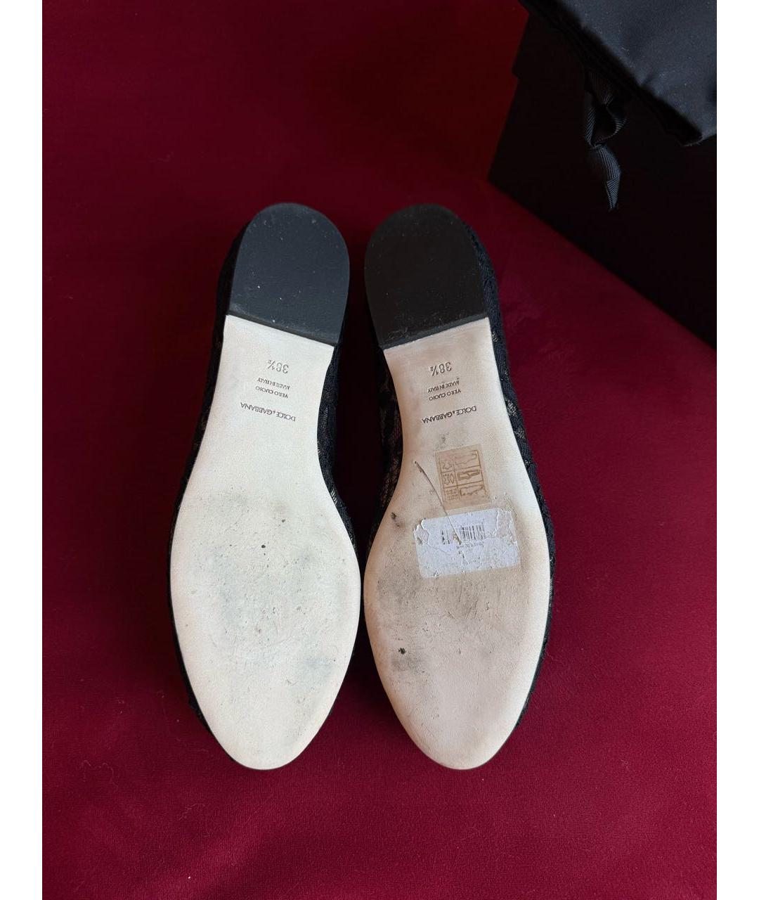 DOLCE&GABBANA Черные текстильные балетки, фото 4