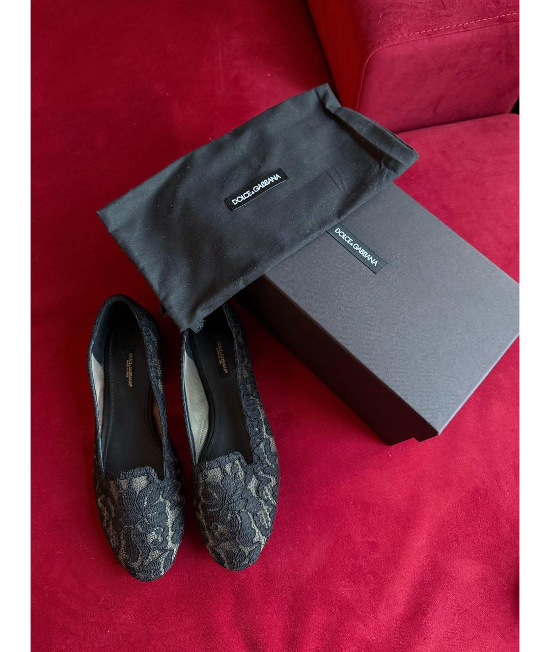 DOLCE&GABBANA Черные текстильные балетки, фото 5