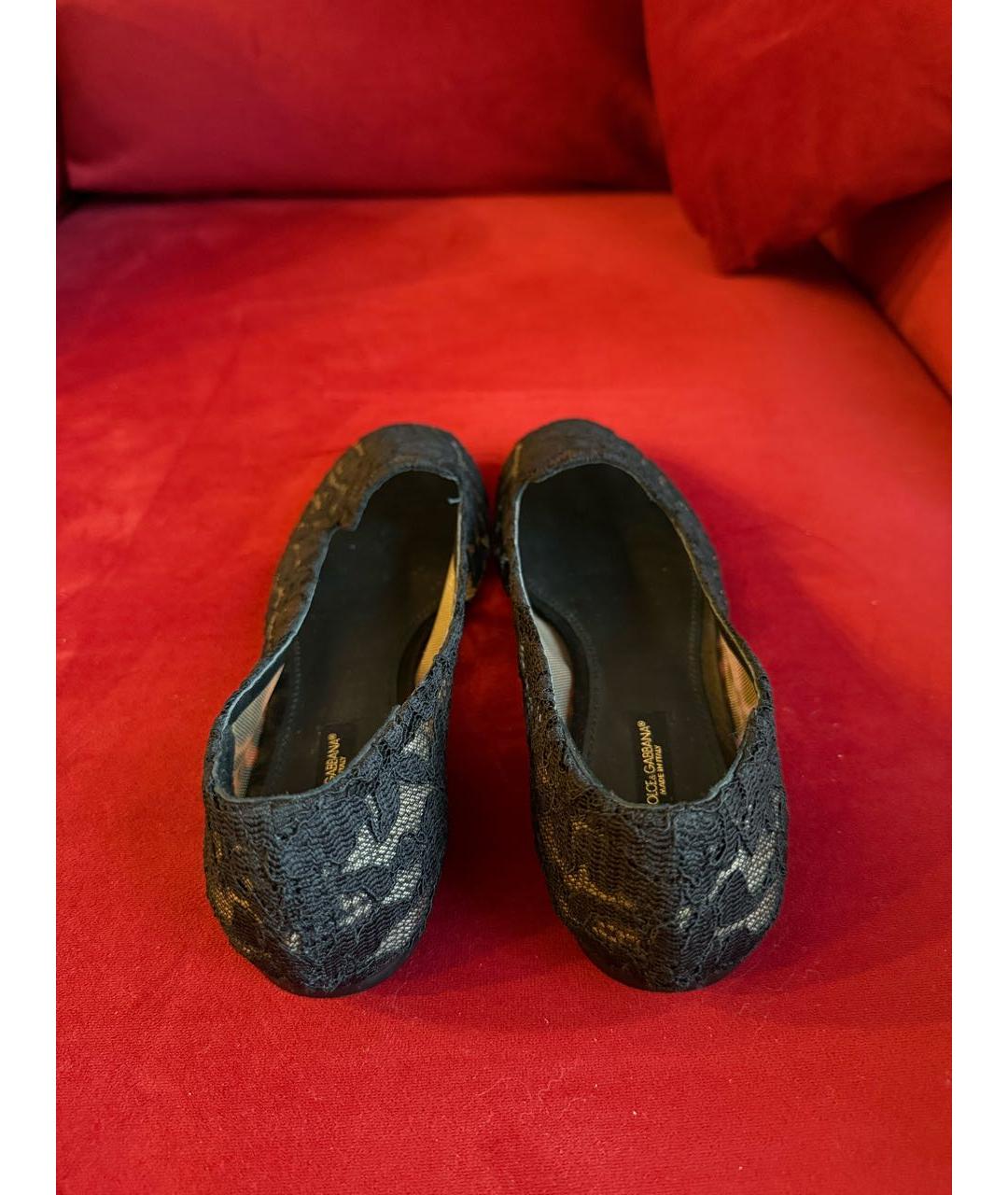 DOLCE&GABBANA Черные текстильные балетки, фото 3
