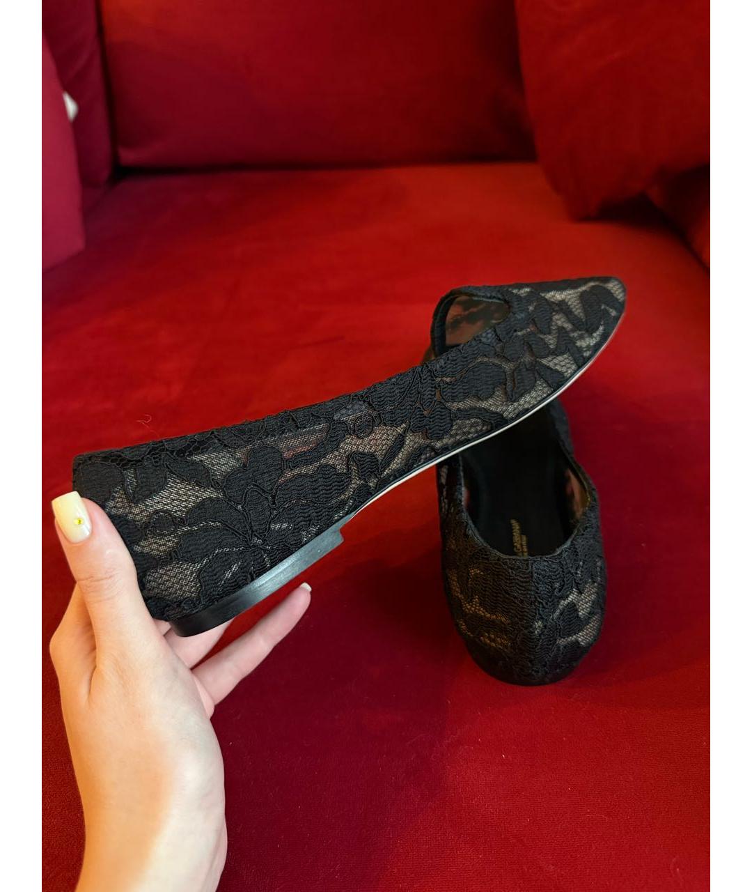 DOLCE&GABBANA Черные текстильные балетки, фото 6