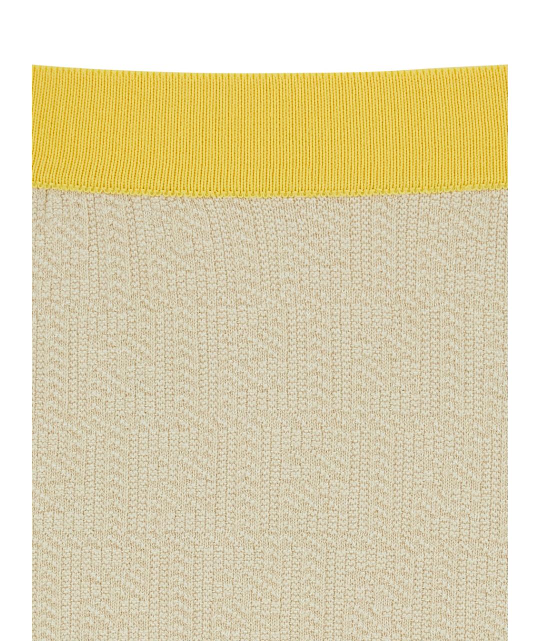 FENDI Бежевая хлопковая юбка миди, фото 3