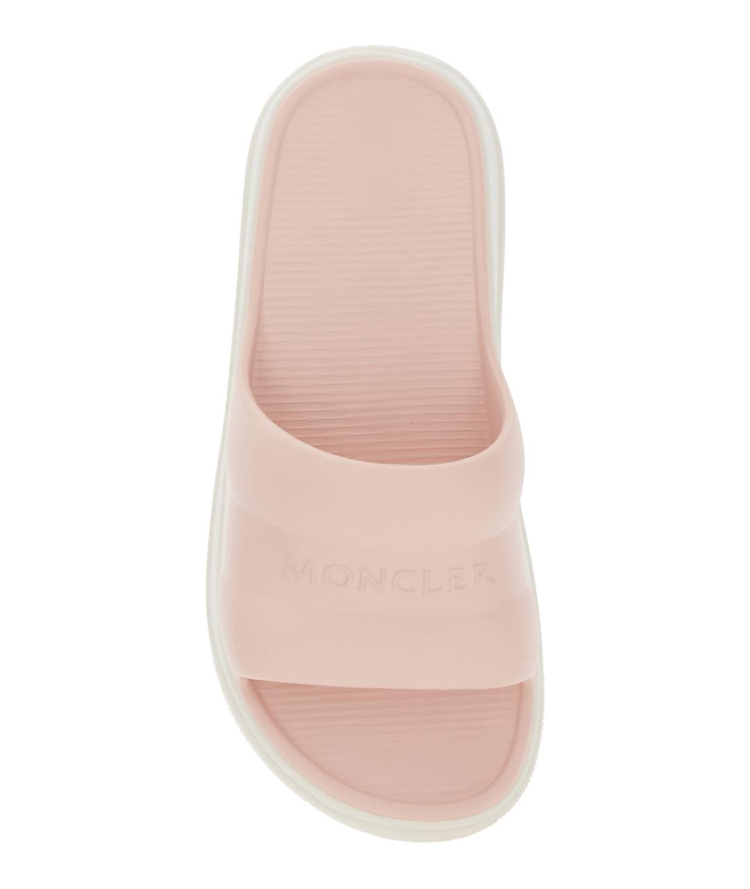 MONCLER Розовые резиновые шлепанцы, фото 4