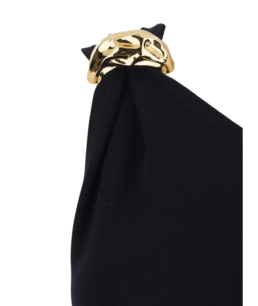 ELISABETTA FRANCHI Черное вискозное вечернее платье, фото 3