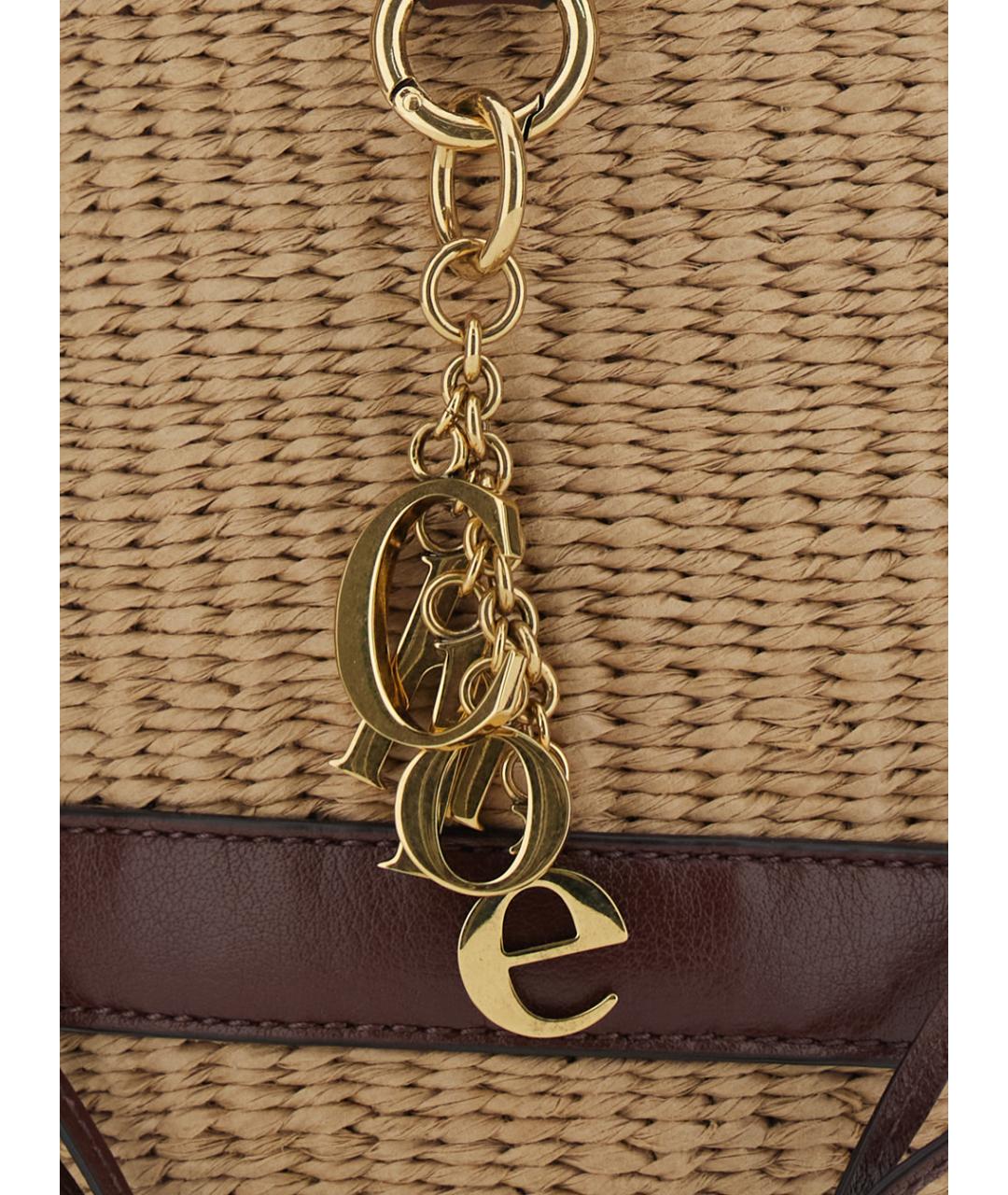 CHLOE Бежевая пелетеная сумка тоут, фото 3