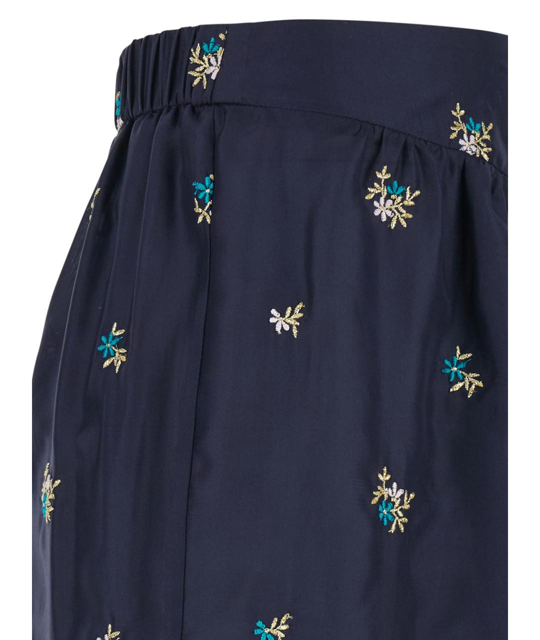 FORTE FORTE Синие шелковые прямые брюки, фото 3