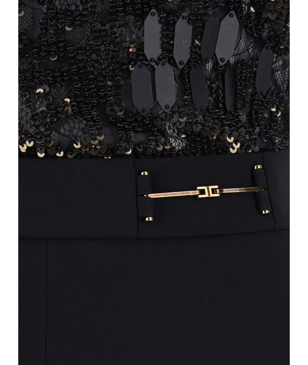 ELISABETTA FRANCHI Черный полиэстеровый комбинезон, фото 3