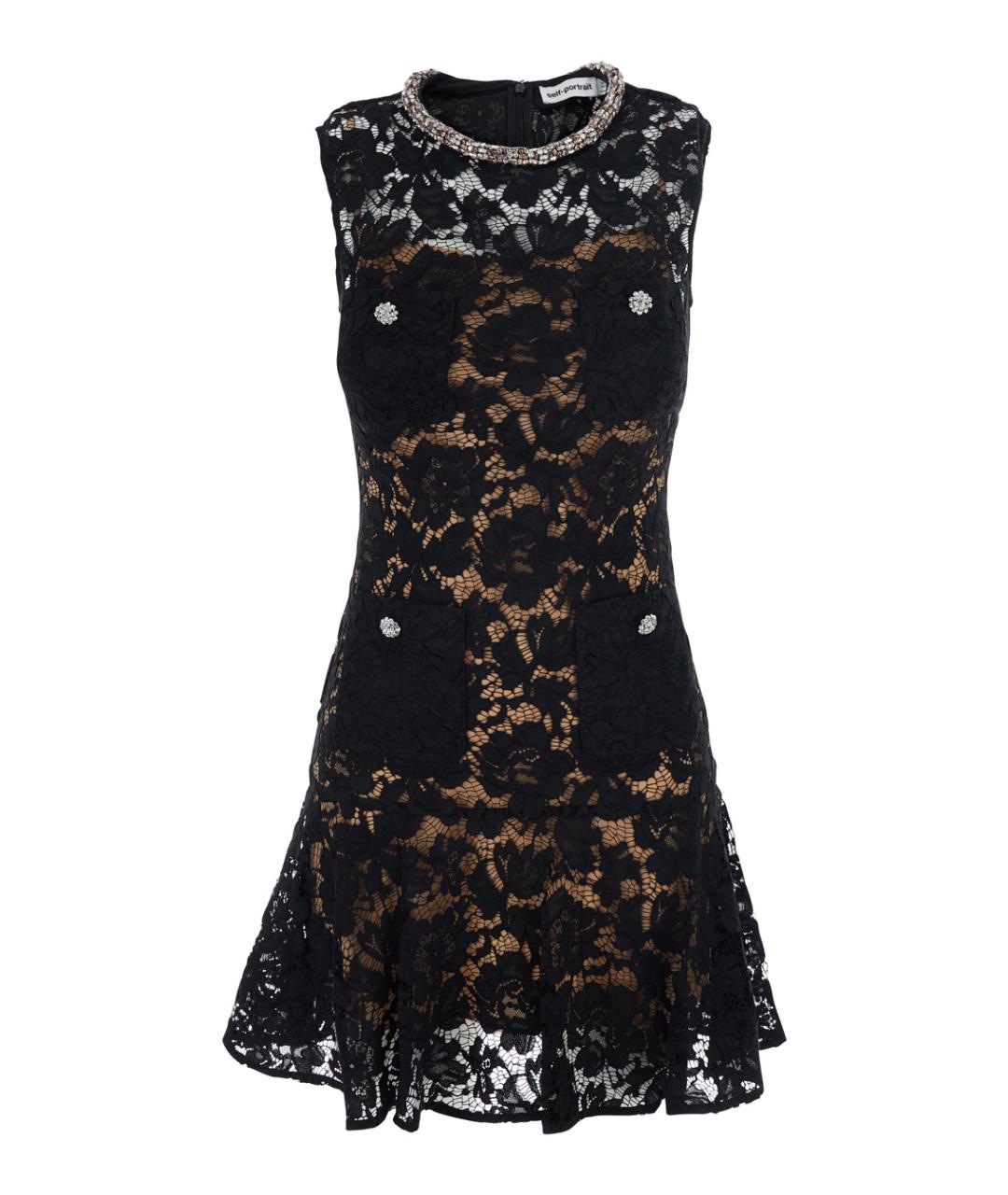 SELF-PORTRAIT Черное повседневное платье, фото 1